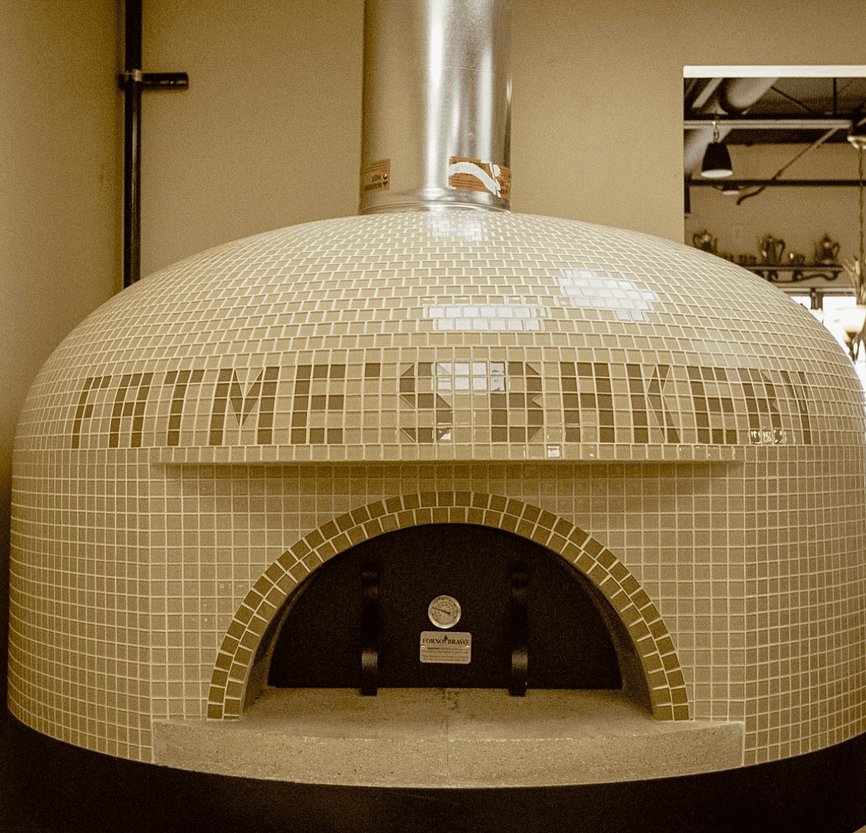 Wood-fired oven at Fatme's Bakery